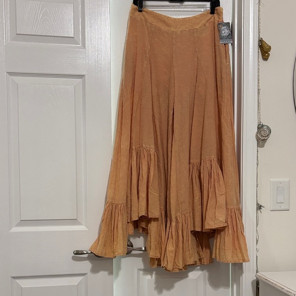 Oli & Hali Dresses & Skirts - Women's Peach Tiered Ruffle Maxi Pants